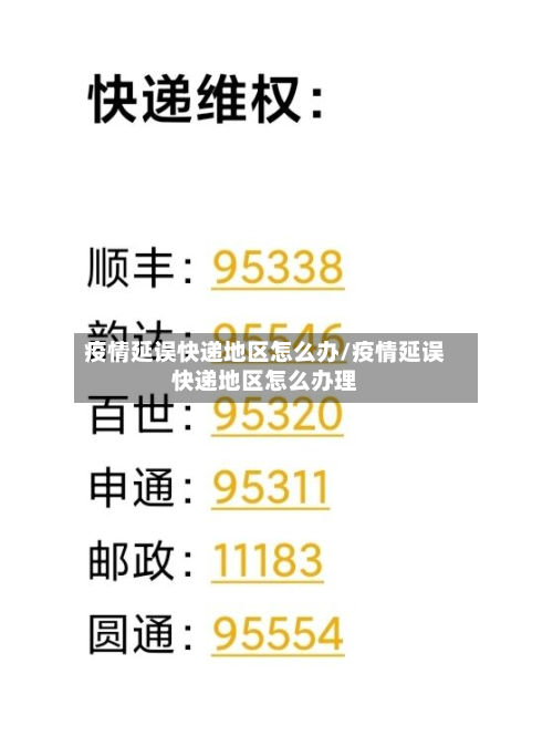 疫情延误快递地区怎么办/疫情延误快递地区怎么办理-第3张图片