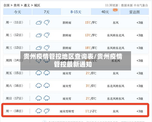 贵州疫情管控地区查询表/贵州疫情管控最新通知